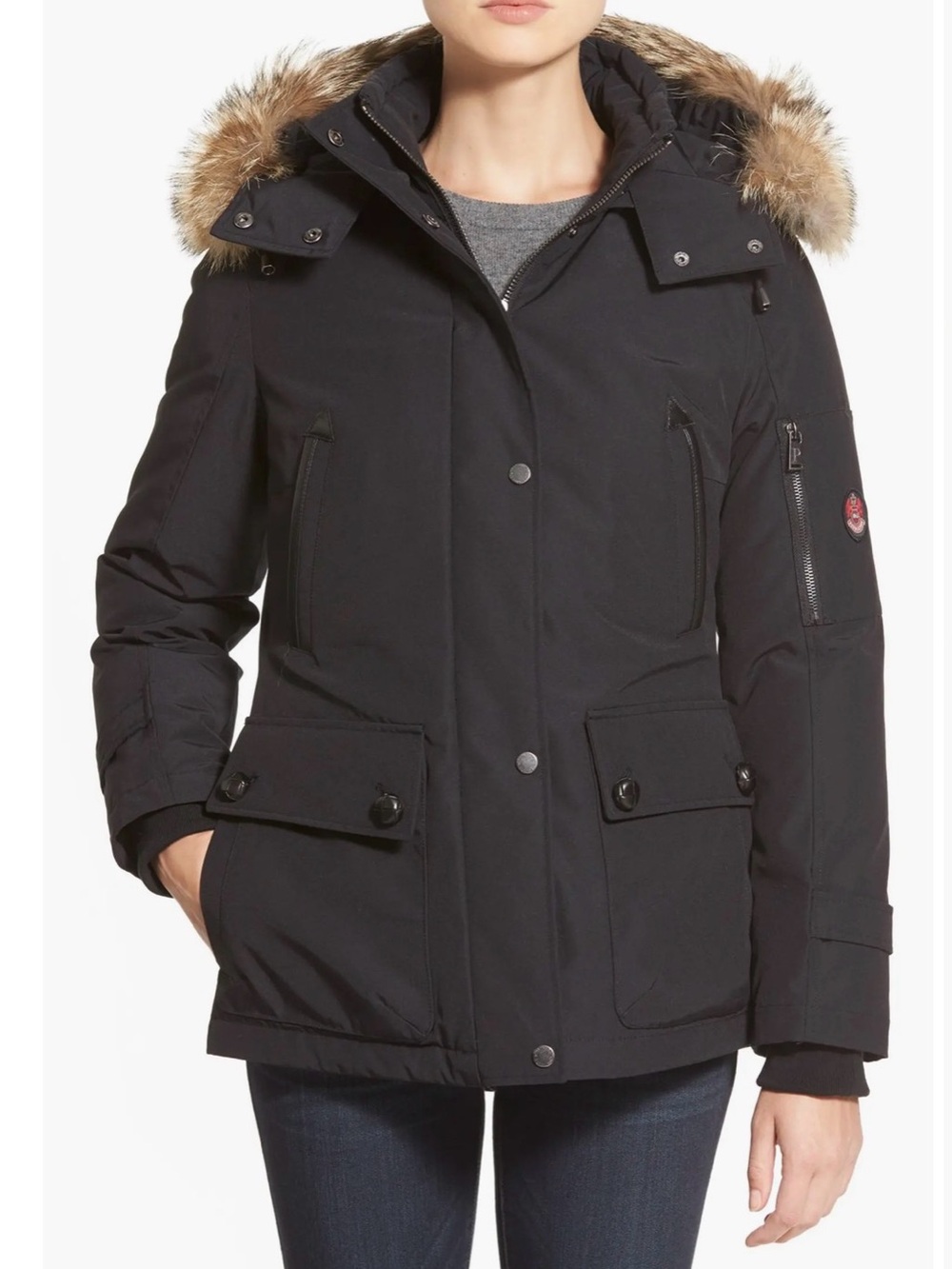Pendleton Expedition' Genuine Coyote Fur Trim Down Parka Size Small